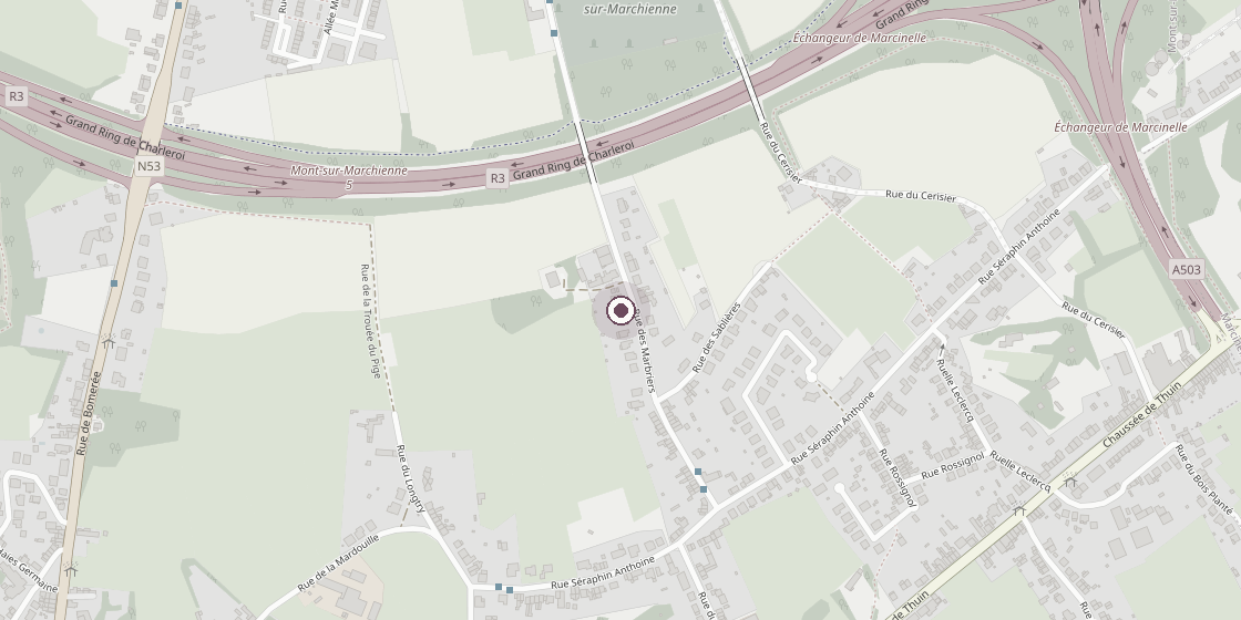 Plan de situation du cabinet, Rue des Marbriers 111 à Mont-sur-Marchienne
